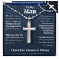 To My Man Cross Necklace - I Love You Forever & Always