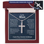 To My Man Cross Necklace - I Love You Forever & Always